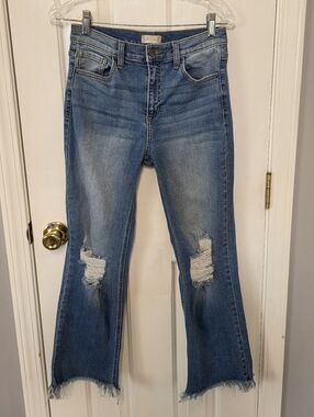 Altar'd State Light Blue Distressed Wide-Leg Jeans Size 27